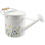 Load image into Gallery viewer, Watering Can - White Metal Wood Floral Print Handled, 10 in.
