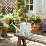 Load image into Gallery viewer, Watering Can - White Metal Wood Floral Print Handled, 10 in.
