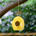 Load image into Gallery viewer, Feeder - Yellow/Green Ceramic Lemon Bird House, 7 in.

